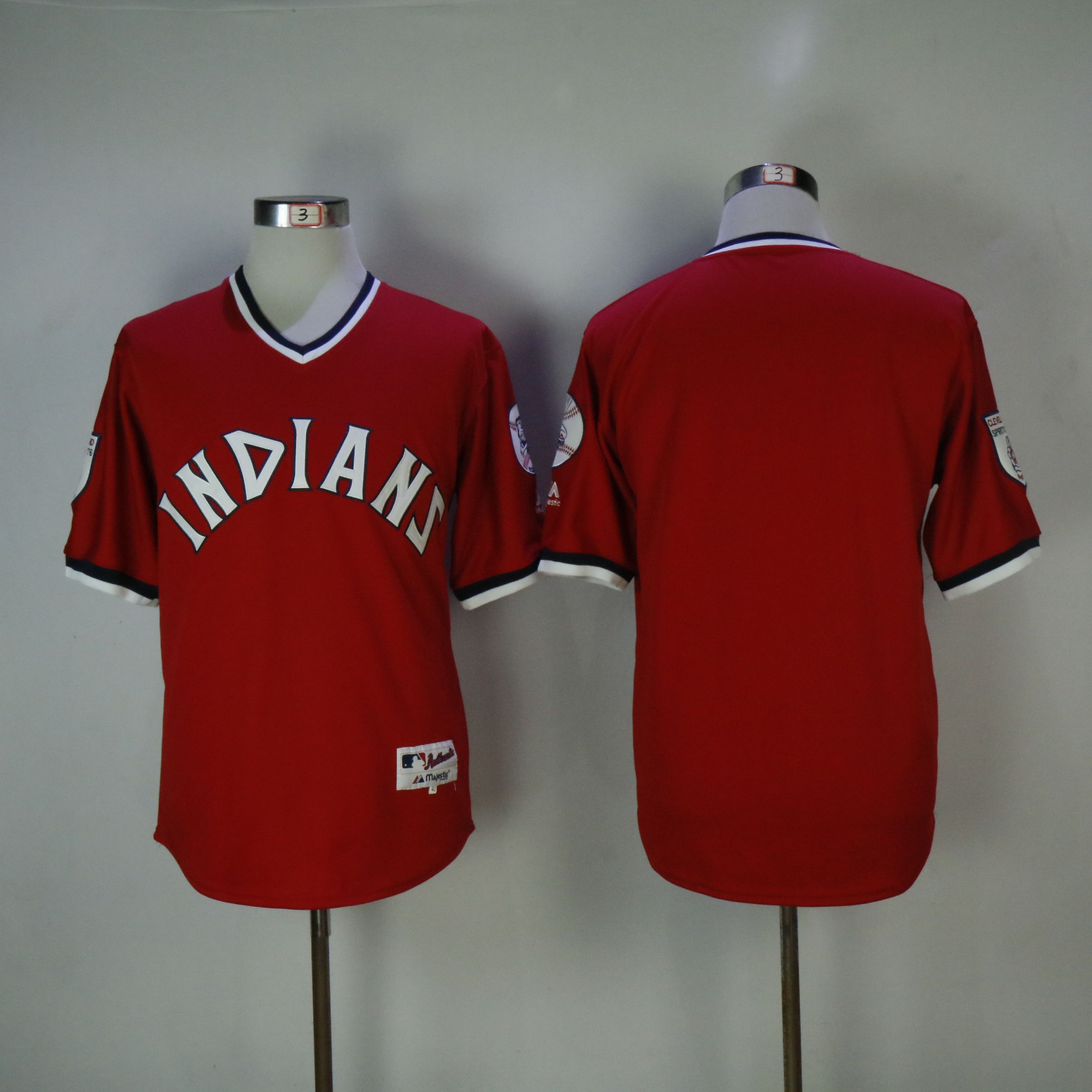 Men Cleveland Indians Blank Red MLB Jerseys